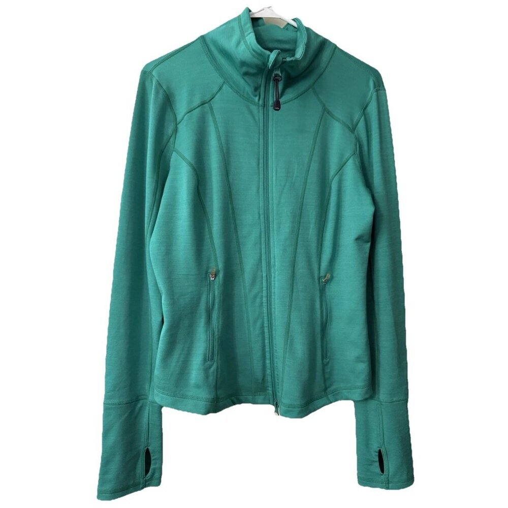 Zella Jacket Women's SZ Medium Thick‎ Full Zip Pockets Activewear Ruched Back